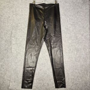 Joie Womens Black Faux Leather Leggings Biker Goth Grunge Club Night Size L READ